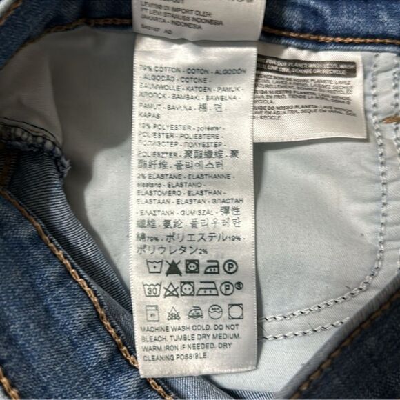 LEVI’S 31 Azure Blue Polka Dot 311 Shaping Skinny Stretch Jeans - Picture 13 of 16